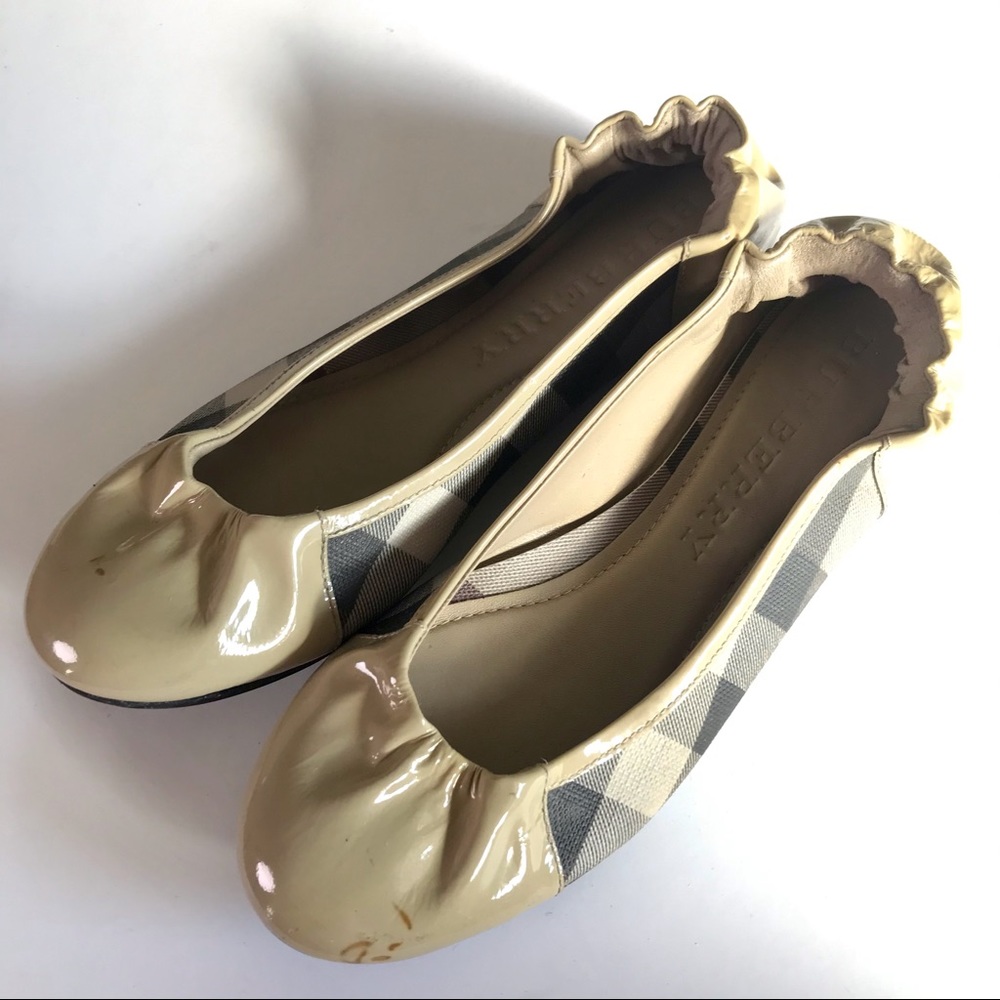 Authentic Vintage Burberry shoes flats nova check ballerina size 36